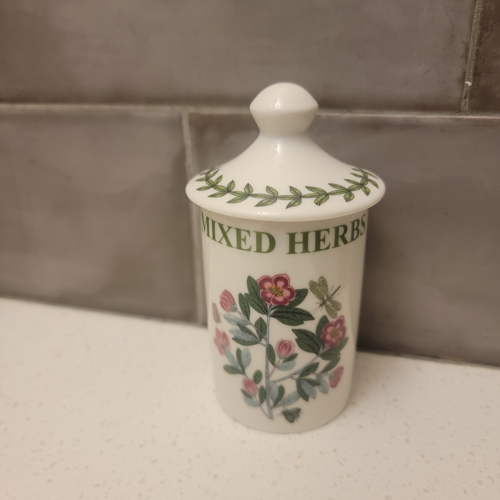 Portmeirion Mixed Herbs Jar with Floral Design